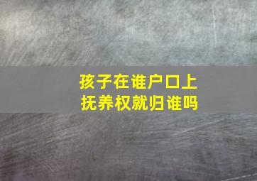 孩子在谁户口上 抚养权就归谁吗